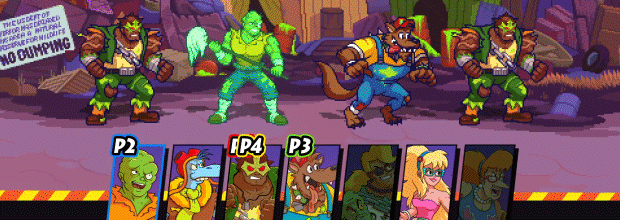 The Toxic Crusaders character select screen