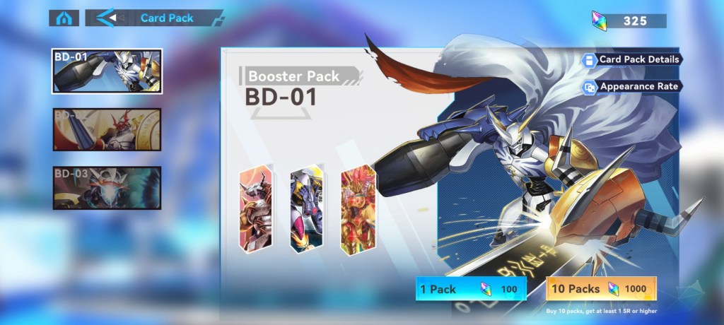 The three card sets from the Digimon Alysion beta