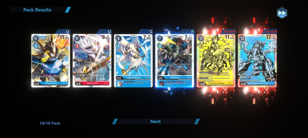 A Digimon Alysion TCG pull featuring the rare art Kentaurosmon.