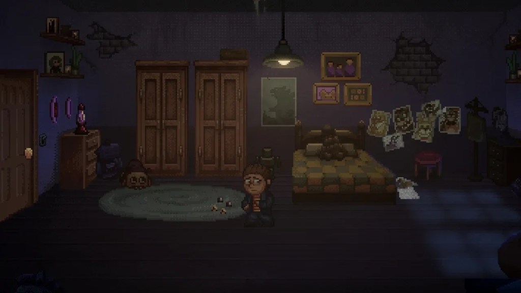 A screenshot of Oswald in his room from Five Nights at Freddy's Into the Pit