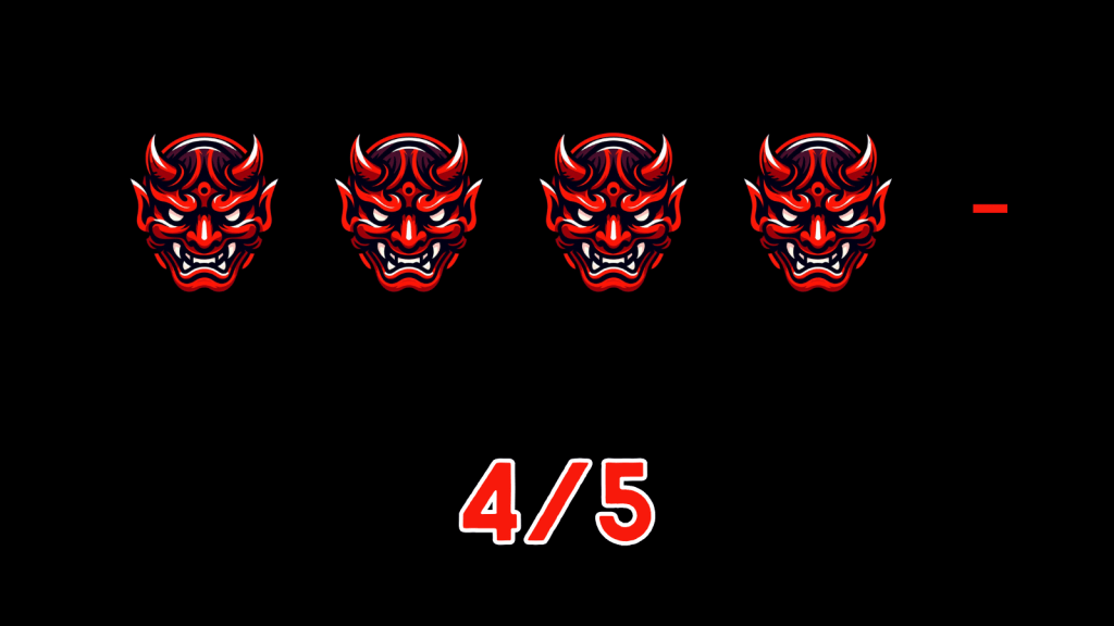 A rating scale showing a 4 out of 5 score for Neon Inferno