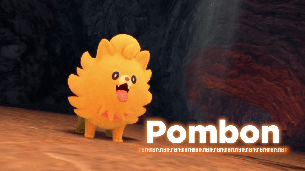 A cinematic shot of Pombon, a new Pokemon